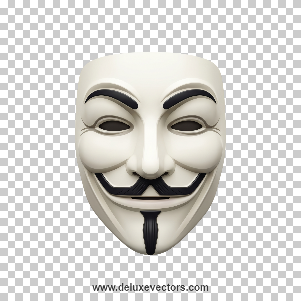 Guy Fawkes Mask 3D Style Vector Graphic
