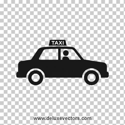 Black AIGA Taxi Sign Symbol Free Vector PNG