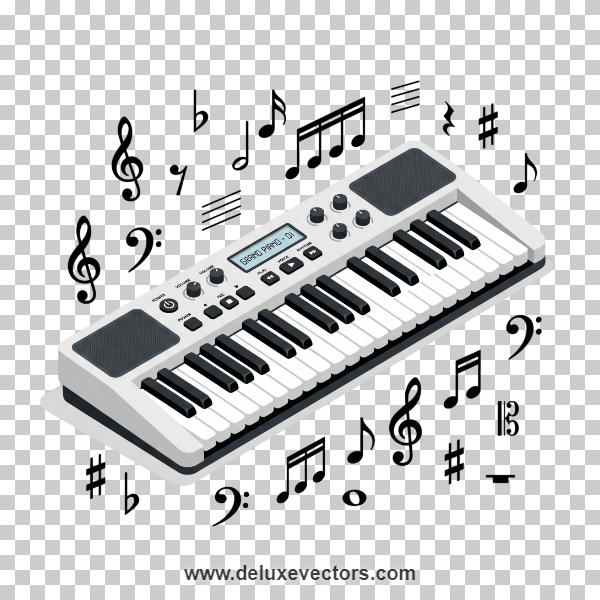 Classic Organ Keyboard Keys Vector Graphic & PNG Download