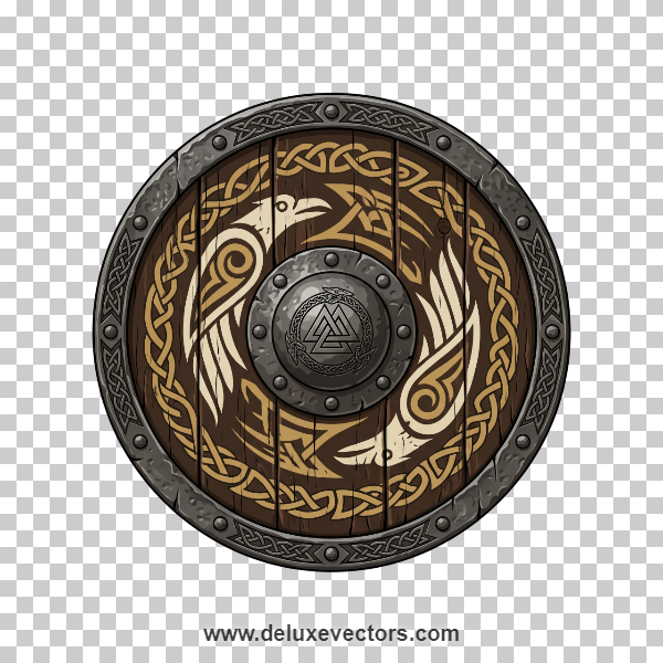 Viking Shield Round Vector Graphic