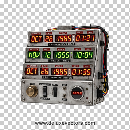 Retro Back to the Future Time Circuit Clock PNG