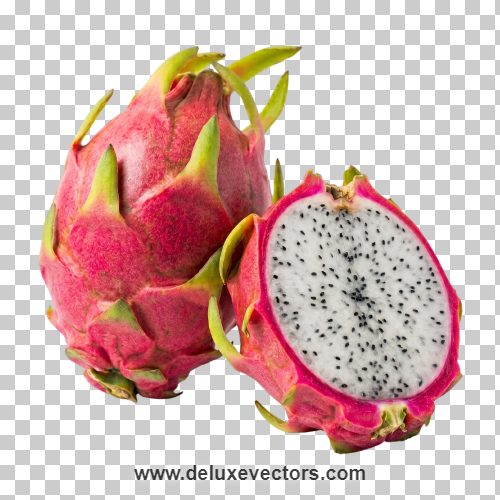 Fresh Sliced Tropical Dragon Fruit PNG