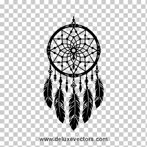 Dream Catcher Feather Silhouette Free Vector PNG Graphic