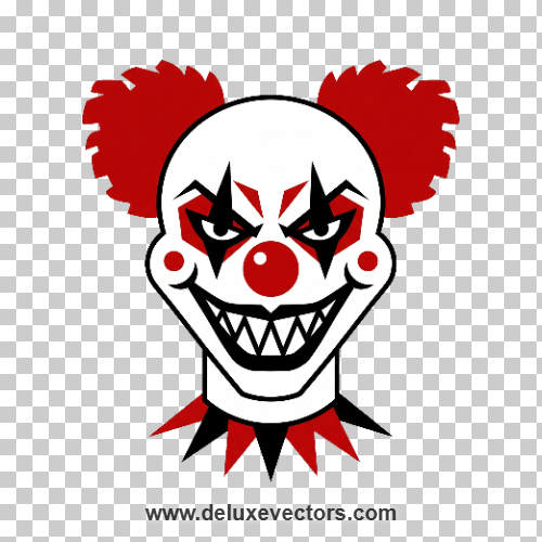 Evil Clown PNG Graphic | Transparent Horror Mascot Clipart