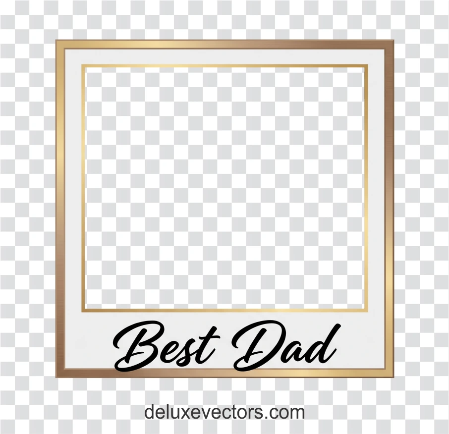Best Dad Fathers Day Photo Frame PNG Gold Template