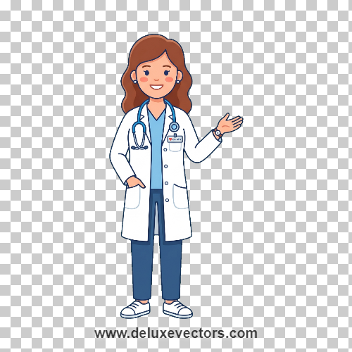 Female Doctor Character Clipart Vector Free Download