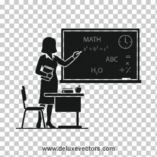 School Teacher Silhouette Graphic
