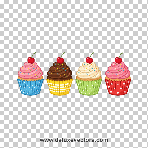 Sweet Assorted Cupcakes Clipart Vector Set Free Download
