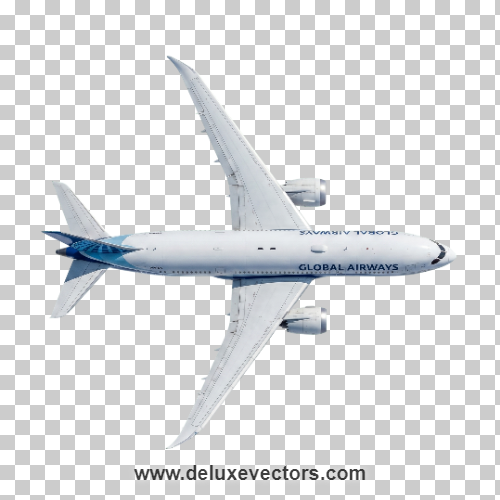 Commercial Passenger Airplane Top View Free PNG