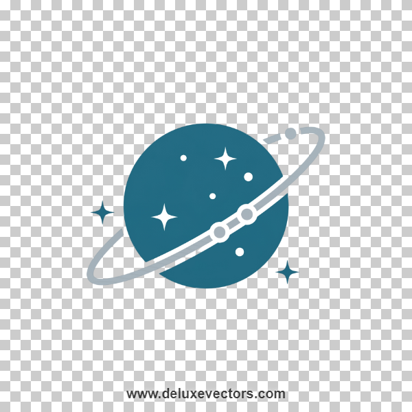 Minimalist Planet Icon Space Vector Graphic