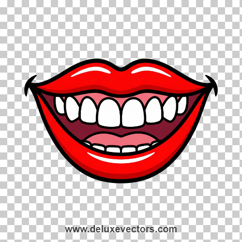 Pop Art Smiling Mouth