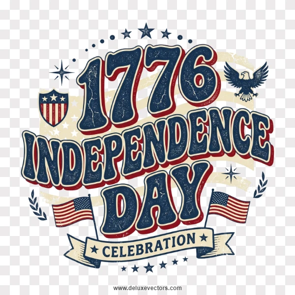 1776 Independence Day Vintage Typography Print