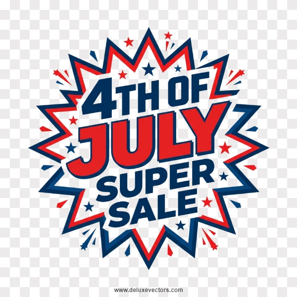4th of July Super Sale Retail Badge Sticker