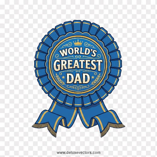 Best Dad Ribbon Award Badge Png