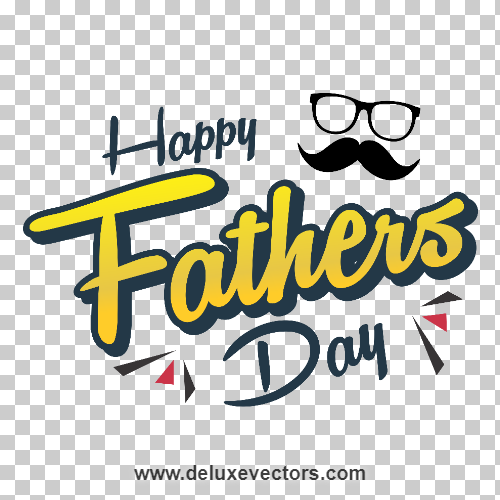 Handwritten Blue and Yellow Happy Fathers Day Sticker