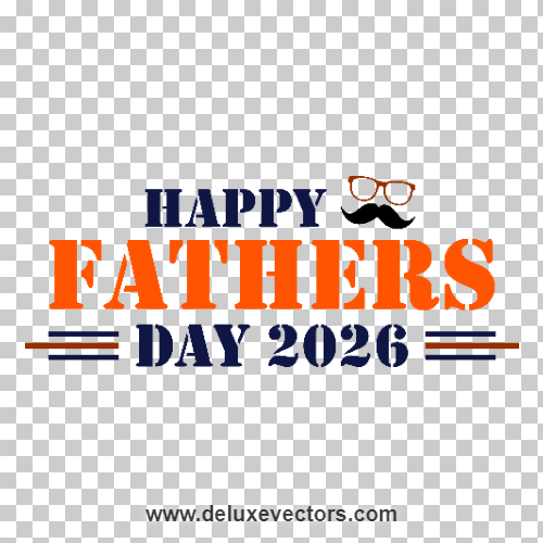 Happy Fathers Day 2026 Orange Bold Text Png