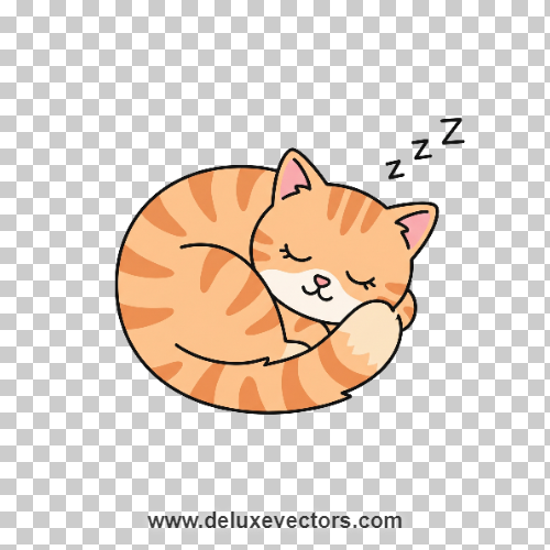 Cute Cute Cartoon Cat Sleeping Clipart