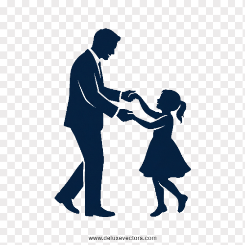 Father Daughter Dance Silhouette Vector Graphic