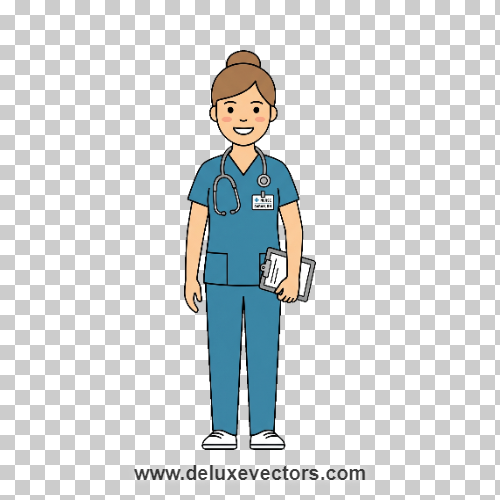 Friendly Female Nurse Character Vector