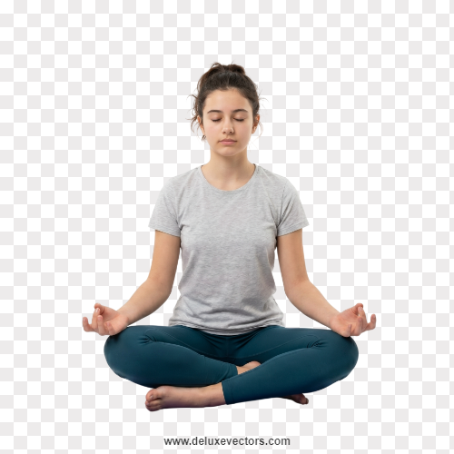Girl Doing Meditation Image Isolated PNG