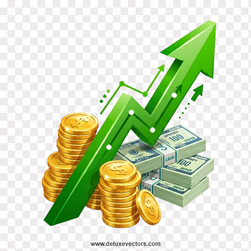 3D Growth Green Trend Arrow PNG