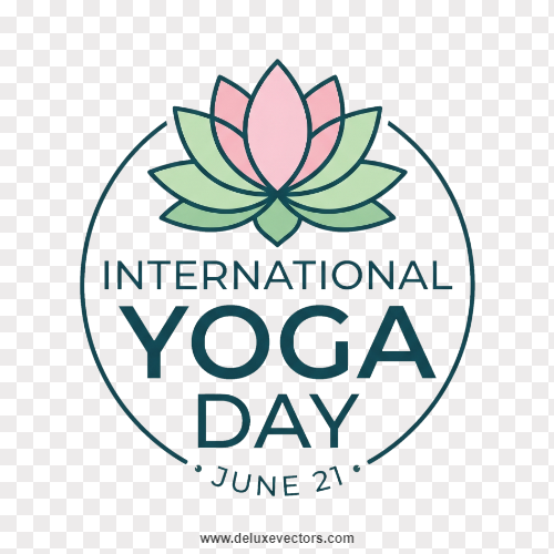 International Yoga Day Lotus Typography
