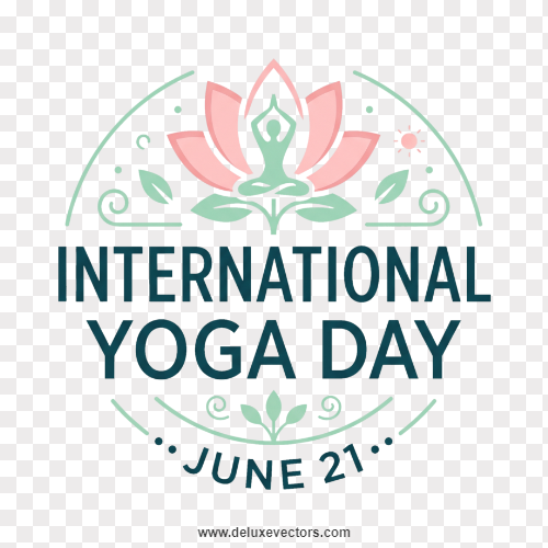 International Yoga Day Typography Emblem Logo