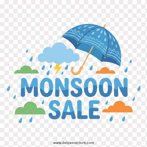 Monsoon Sale Graphics PNG E-Commerce Label