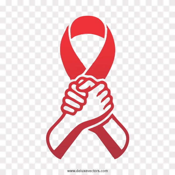 Red AIDS Awareness Ribbon Graphic Concept