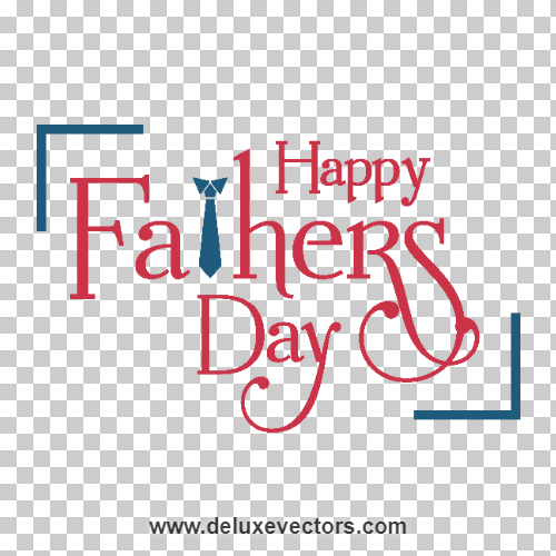 Creative Red Fathers Day Text with Blue Necktie Logo