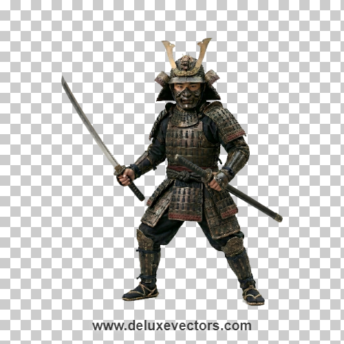 Ancient Japan Samurai Warrior in Armor Png