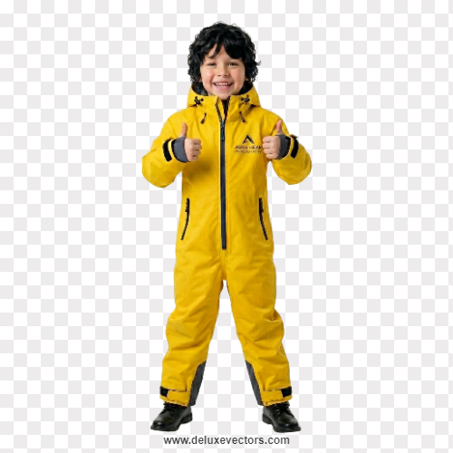 Boy in Yellow Raincoat Kids Transparent Png