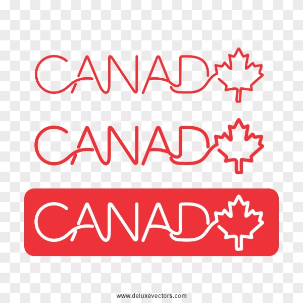 Canada Maple Leaf Minimalist Text Set