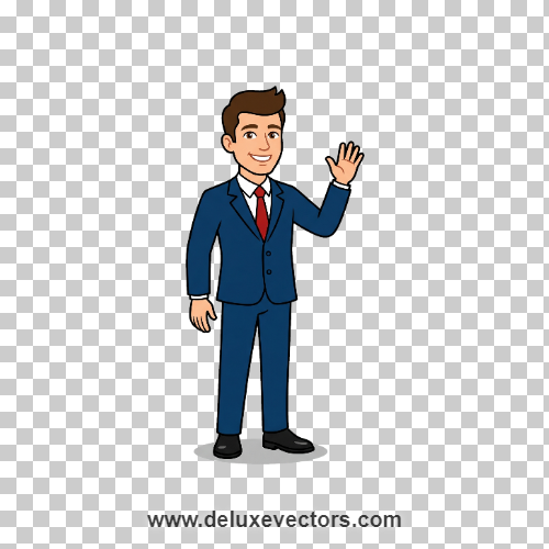 Corporate Businessman Character Suit Vector Icon