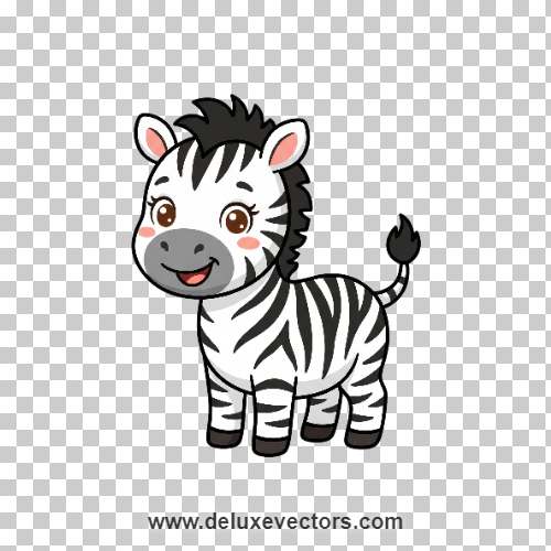 Cute Baby Zebra Cartoon Clipart Graphic Png