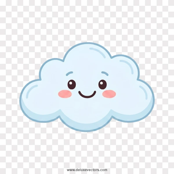 Cute Cartoon Cloud with Stars Mascot