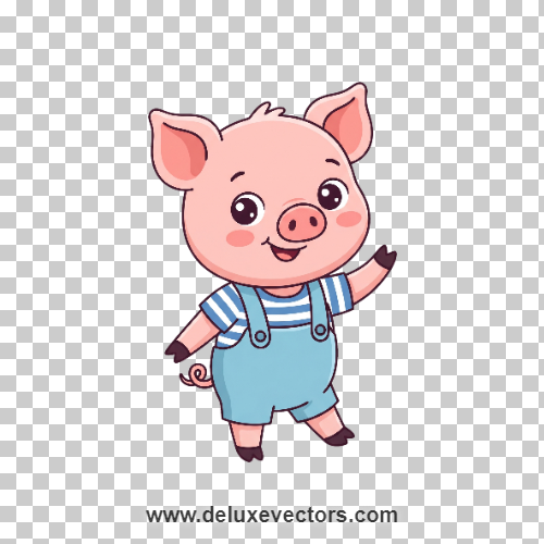 Cute Cartoon Piglet Character Vector Asset Png