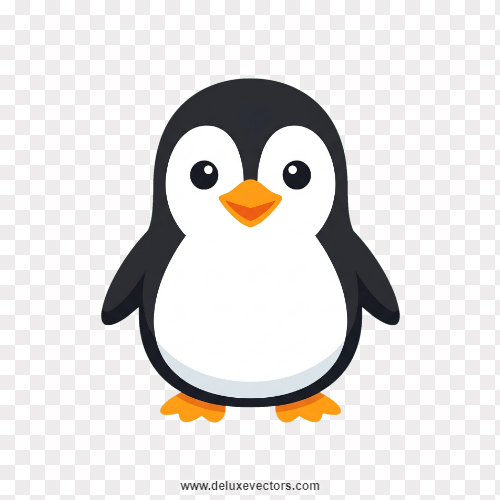 Cute Little Penguin Character Vector Asset