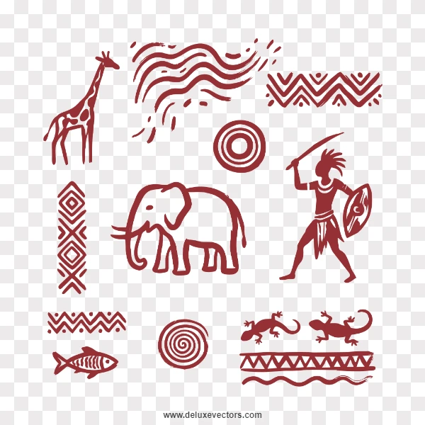 Ethnic African Pattern Vector Design Sheet EPS File