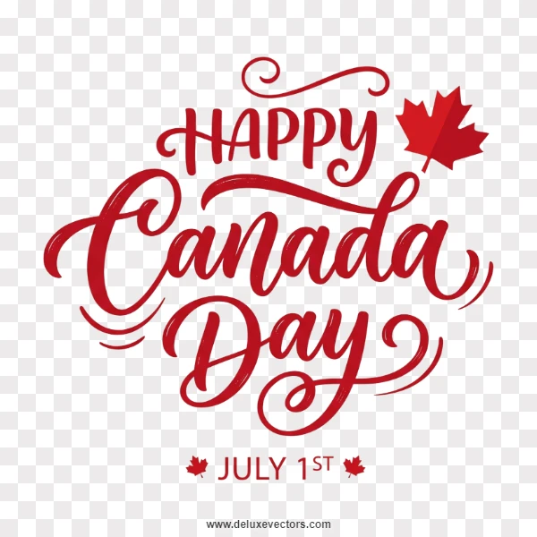 Happy Canada Day July 1st Calligraphy