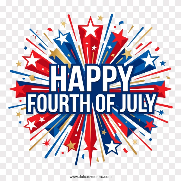 Happy Fourth of July Starburst Graphic