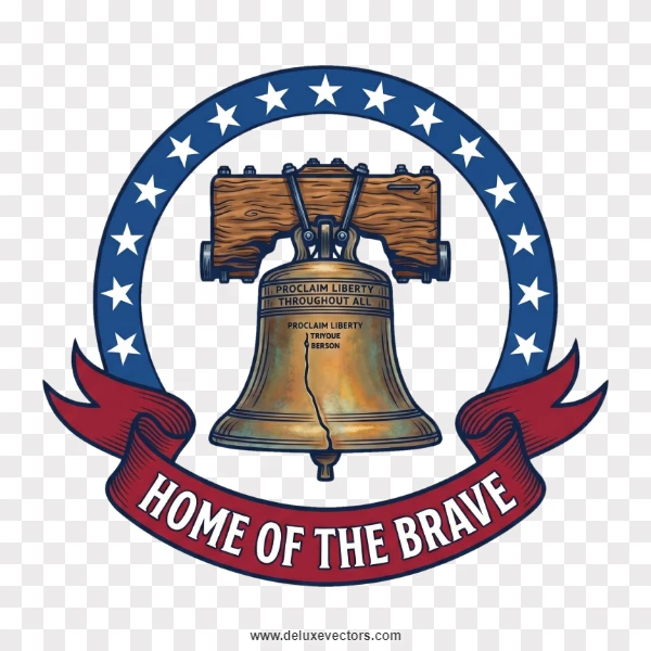 Liberty Bell Home Of The Brave Badge