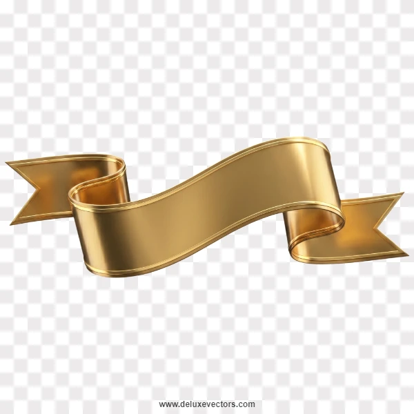 Metallic Gold Flowing Scroll Ribbon Layout