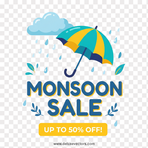 Monsoon Sale Graphic Vector Png