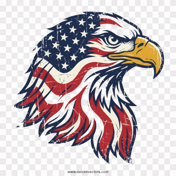 Patriotic Bald Eagle Flag Graphic Apparel Asset