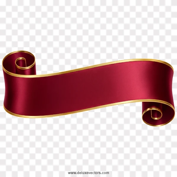 Premium Red Scroll Ribbon Banner Graphic