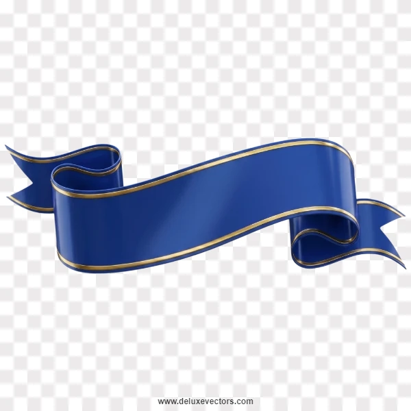 Royal Blue Flowing Scroll Banner Asset