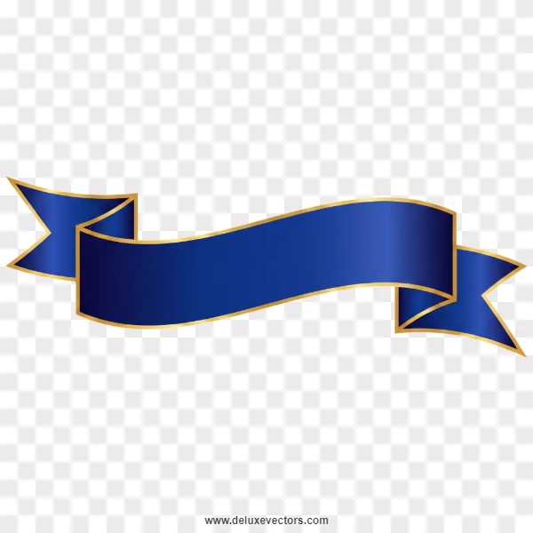 Royal Blue Gold-Trimmed Scroll Ribbon