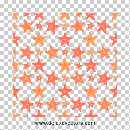 Seamless Starfish Marine Life Pattern Vector