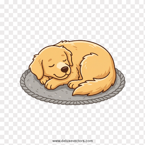 Cute Sleeping Dog Resting Rug Clipart Png